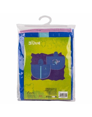 Poncho Impermeable con Capucha Stitch Azul