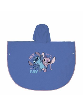 Poncho Impermeable con Capucha Stitch Azul