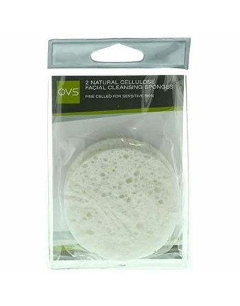 Spugna per il Viso QVS 2523516 Cellulosa Bianco (2 uds)