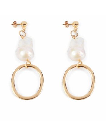 Boucles d´oreilles Femme Shabama Balboa Laiton En or Perles 8 cm