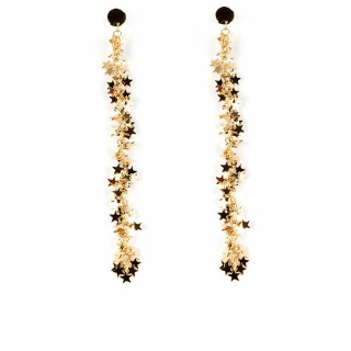 Orecchini Donna Shabama Starry Xl Ottone bagnato in oro 15 cm