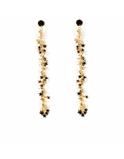 Orecchini Donna Shabama Starry Xl Ottone bagnato in oro 15 cm