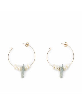 Boucles d´oreilles Femme Shabama Lao Laiton En or Perles 4 cm