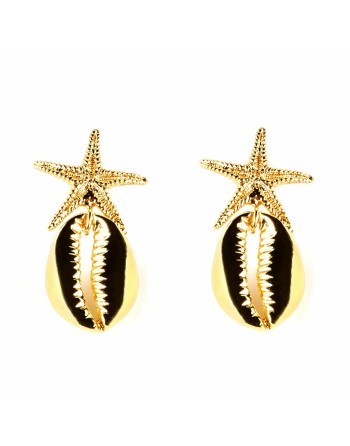 Pendientes Mujer Shabama Fornells Latón Bañado en oro 4 cm