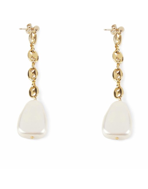 Boucles d´oreilles Femme Shabama Barton Laiton En or Perles 7,5 cm