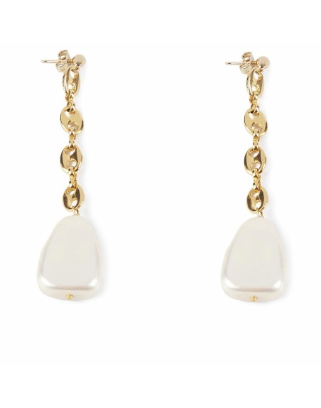 Orecchini Donna Shabama Barton Ottone bagnato in oro Perline 7,5 cm