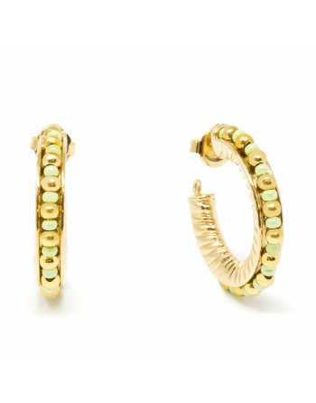 Orecchini Donna Shabama Etiopia Ottone bagnato in oro Verde 2 cm