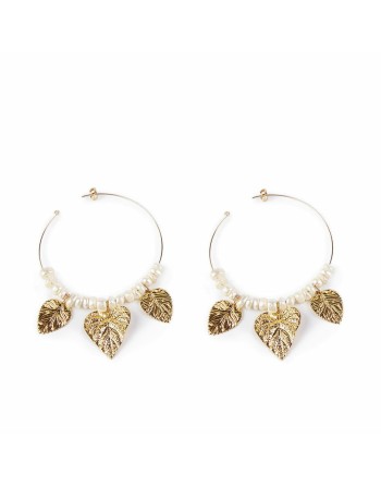 Boucles d´oreilles Femme Shabama Coron Laiton En or Perles 4 cm