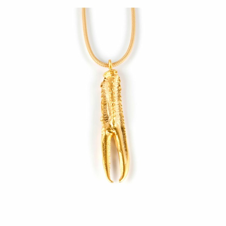 Collana Donna Shabama Tuent Cool Ottone Bagno di flash oro Nylon Beige 1 m