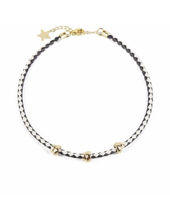 Collana Donna Shabama Namibia Ottone bagnato in oro Pelle 38 cm Set 3 Pezzi