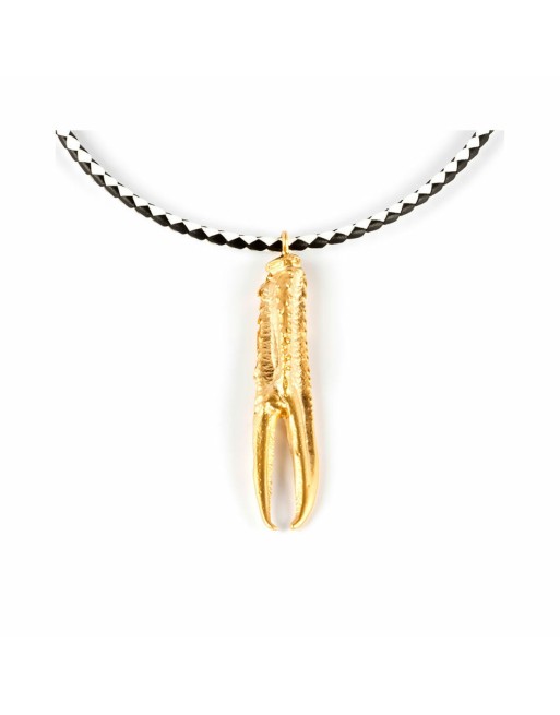 Collier Femme Shabama Tuent Luxe Laiton Trempé en flash doré Cuir 38 cm