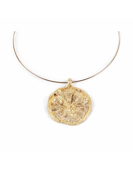 Collier Femme Shabama   Laiton En or Rigide Citron 13 cm