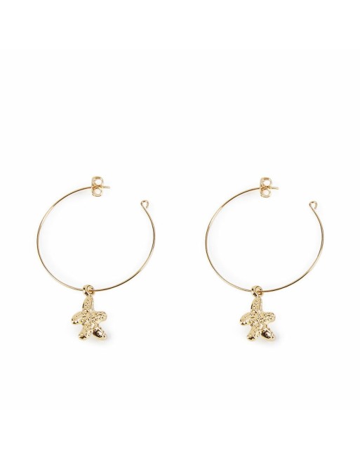 Boucles d´oreilles Femme Shabama Blanca Laiton En or 3,5 cm