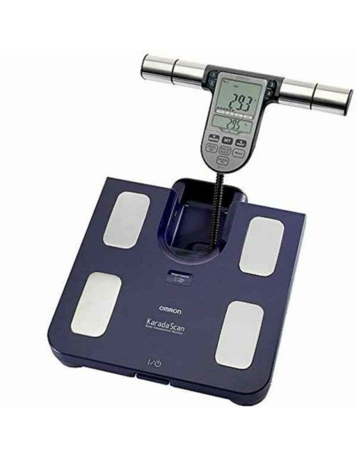 Bilancia Digitale da Bagno Omron BF511 Azzurro Metallo Indice di Grasso Corporeo