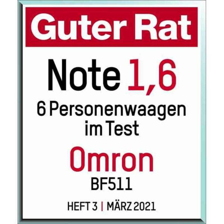Bilancia Digitale da Bagno Omron BF511 Azzurro Metallo Indice di Grasso Corporeo