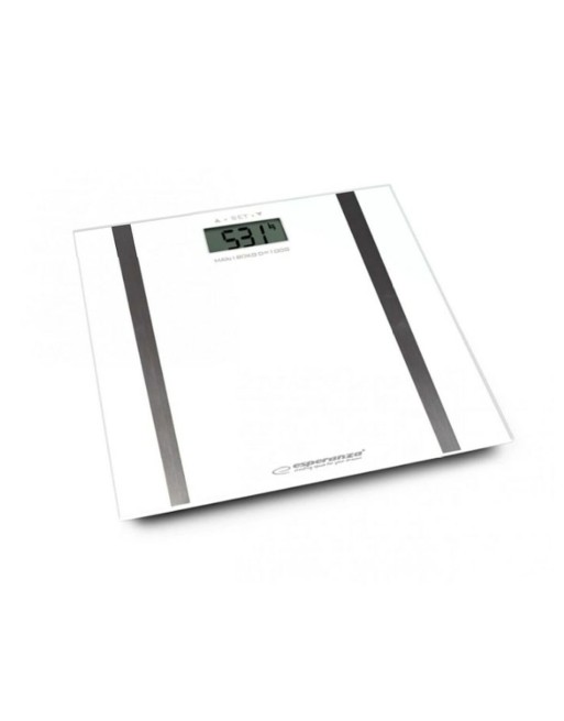 Bilancia Digitale da Bagno Esperanza Samba Bianco Vetro Batterie x 2