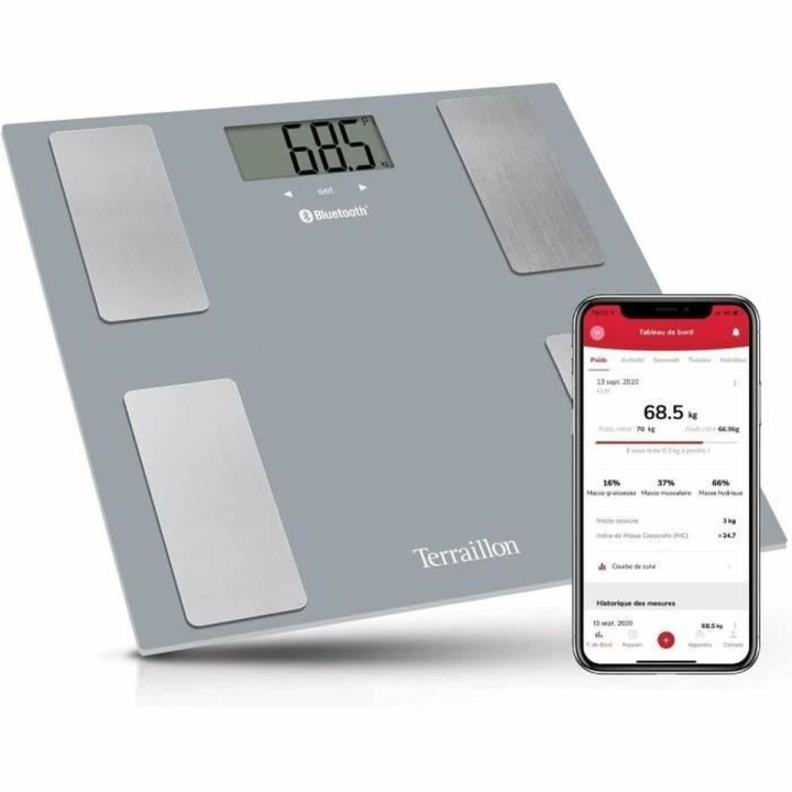 Digital badevægt Terraillon Smart Connect Grå