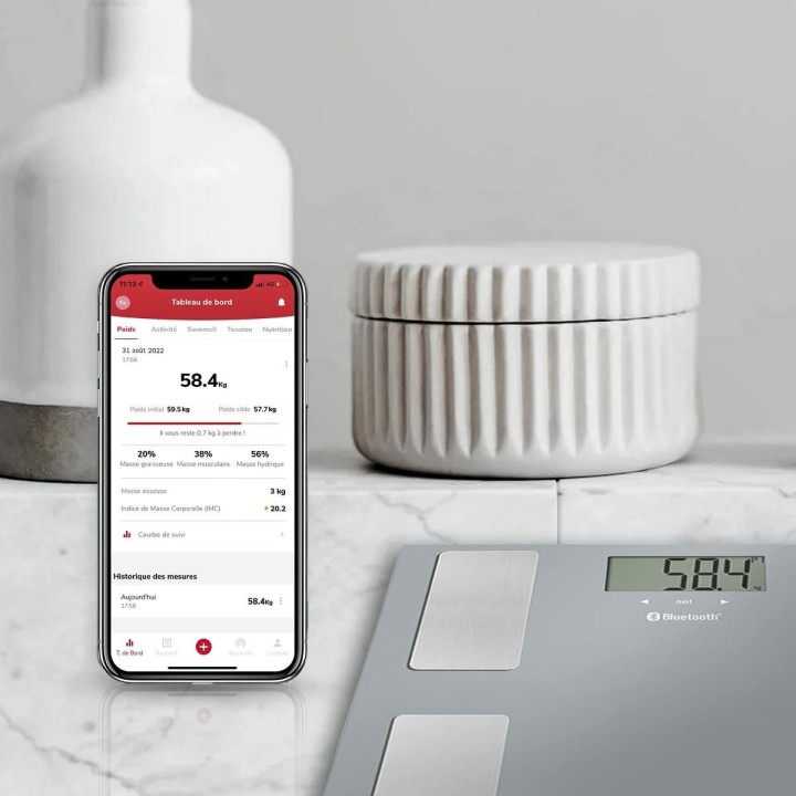 Digital badevægt Terraillon Smart Connect Grå