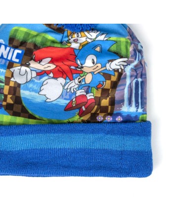 Bonnet et gants Sonic Bleu