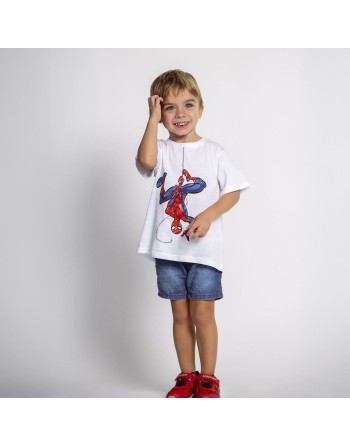 Maglia a Maniche Corte per Bambini Spider-Man Bianco