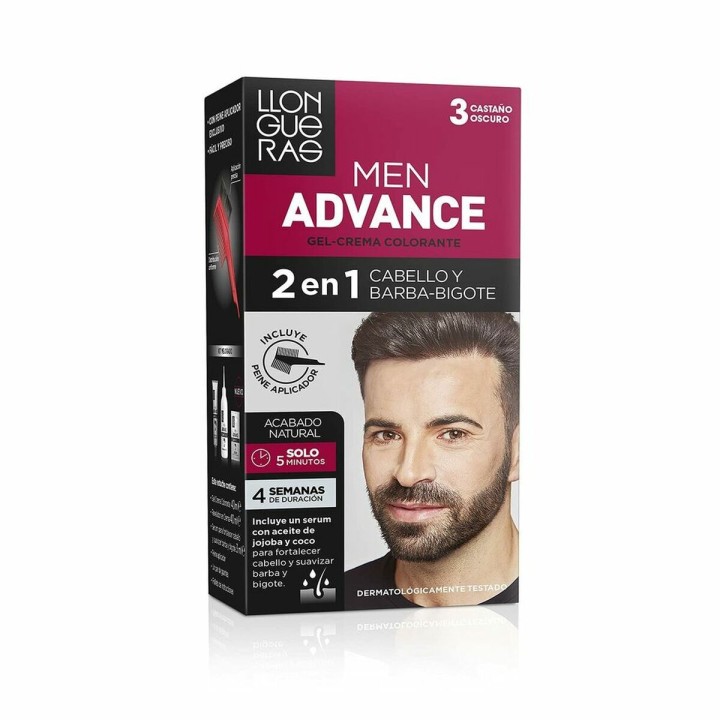 Farvecreme Llongueras Men Advance Semi-permanent 3 - Mørk Kastanje (4 pcs)