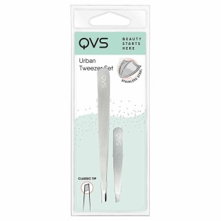 Pinzetta Depilazione QVS 100670247 Argentato Pinzetta Depilazione Acciaio inossidabile 2 Pezzi