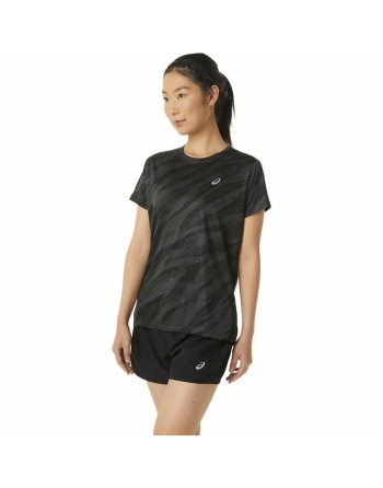 Camiseta de Manga Corta Mujer Asics Core All Over Print Negro Mujer