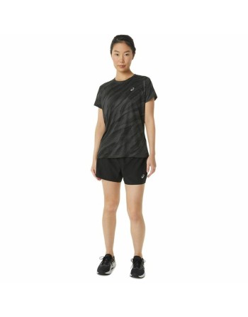 Damen Kurzarm-T-Shirt Asics Core All Over Print Schwarz Damen