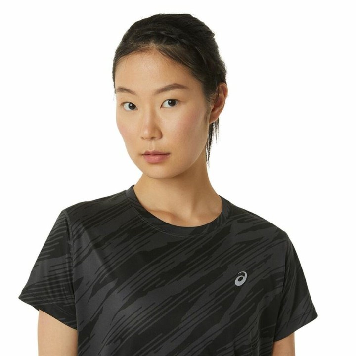 Damen Kurzarm-T-Shirt Asics Core All Over Print Schwarz Damen