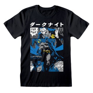 Kortærmet T-shirt Batman Manga Cover Sort Unisex