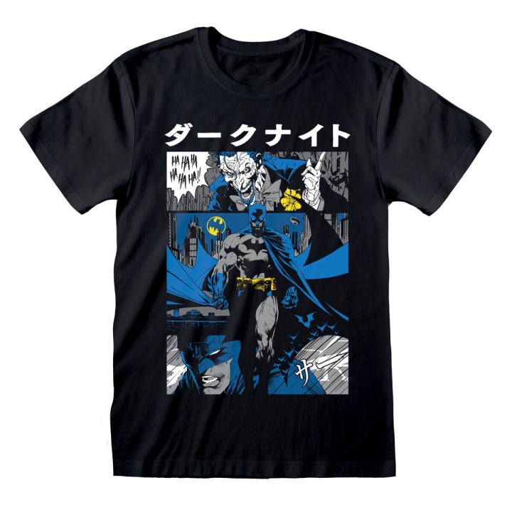 Kortærmet T-shirt Batman Manga Cover Sort Unisex