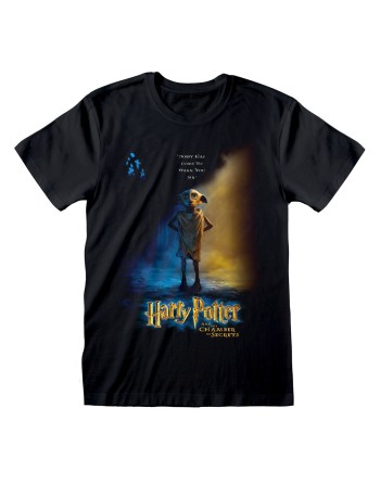 Maglia a Maniche Corte Harry Potter Dobby Poster Nero Unisex
