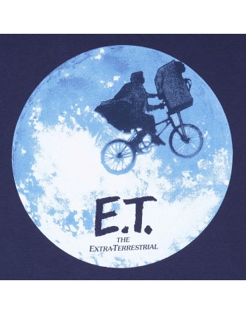 Kortærmet T-shirt E.T. Moon Silhouette Blå Unisex