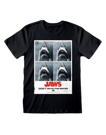 Maglia a Maniche Corte Jaws Don´t Go In The Water Nero Unisex