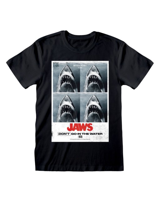 T shirt à manches courtes Jaws Don´t Go In The Water Noir Unisexe