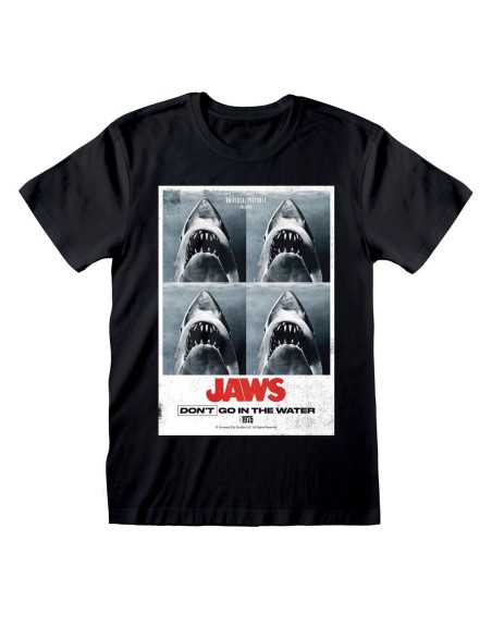 T shirt à manches courtes Jaws Don´t Go In The Water Noir Unisexe