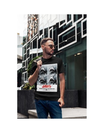 Camiseta de Manga Corta Jaws Don´t Go In The Water Negro Unisex