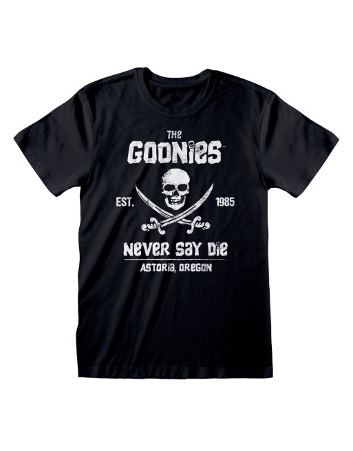 Maglia a Maniche Corte The Goonies Never Say Die Nero Unisex