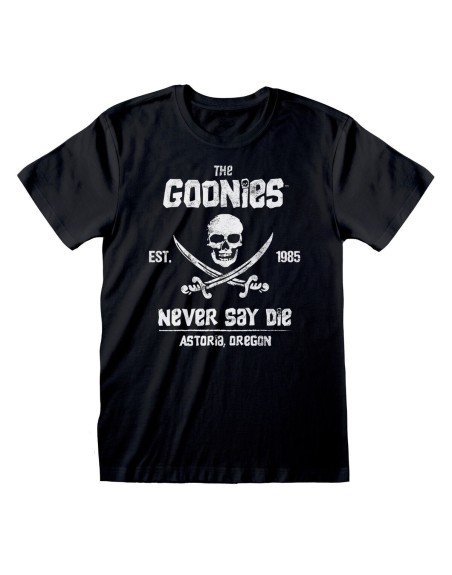 Maglia a Maniche Corte The Goonies Never Say Die Nero Unisex