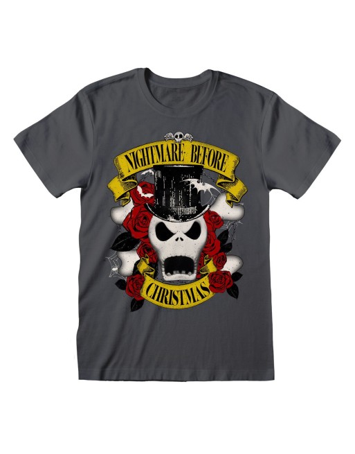 Maglia a Maniche Corte The Nightmare Before Christmas Top Hat Jack Grafite Unisex