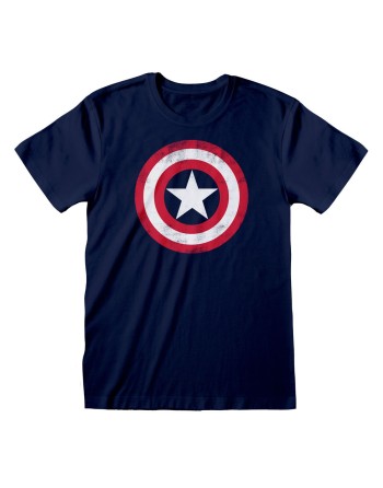 Short Sleeve T-Shirt Capitán América Captain America Shield Blue Unisex