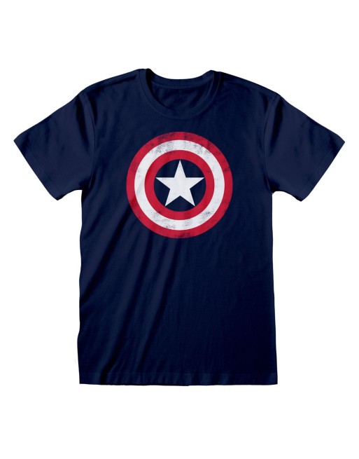 Maglia a Maniche Corte Capitán América Captain America Shield Azzurro Unisex