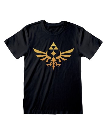 Maglia a Maniche Corte The Legend of Zelda Hyrule Logo Nero Unisex