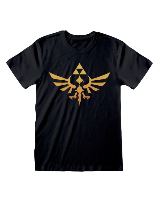 Maglia a Maniche Corte The Legend of Zelda Hyrule Logo Nero Unisex