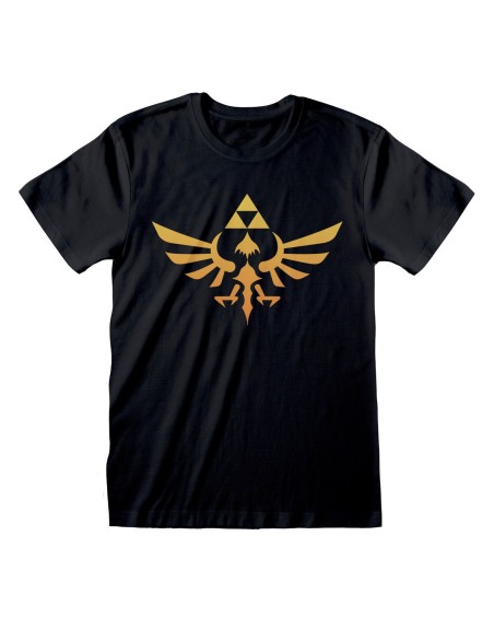 T shirt à manches courtes The Legend of Zelda Hyrule Logo Noir Unisexe