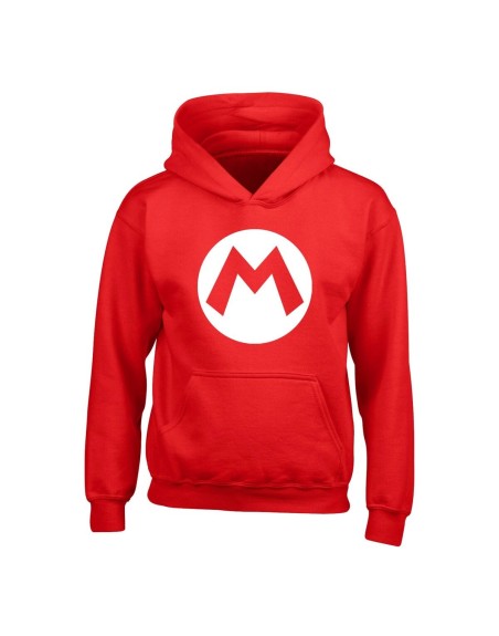 Sudadera con Capucha Unisex Super Mario Badge Rojo