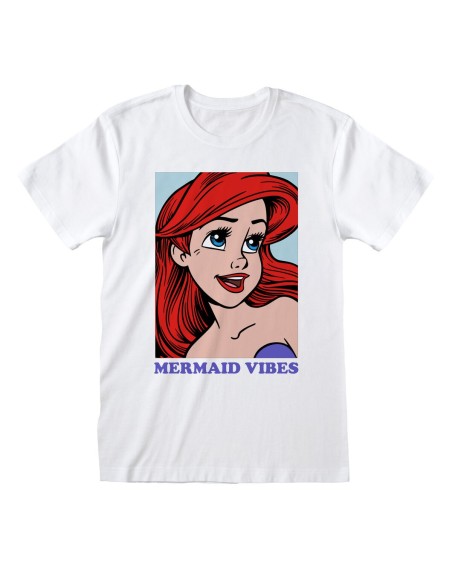 Camiseta de Manga Corta The Little Mermaid Mermaid Vibes Blanco Unisex