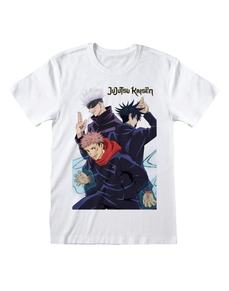 T shirt à manches courtes Jujutsu Kaisen Trio Blanc Unisexe