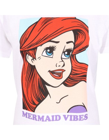 Kortærmet T-shirt The Little Mermaid Mermaid Vibes Hvid Unisex