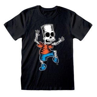 Kortærmet T-shirt The Simpsons Skeleton Bart Sort Unisex